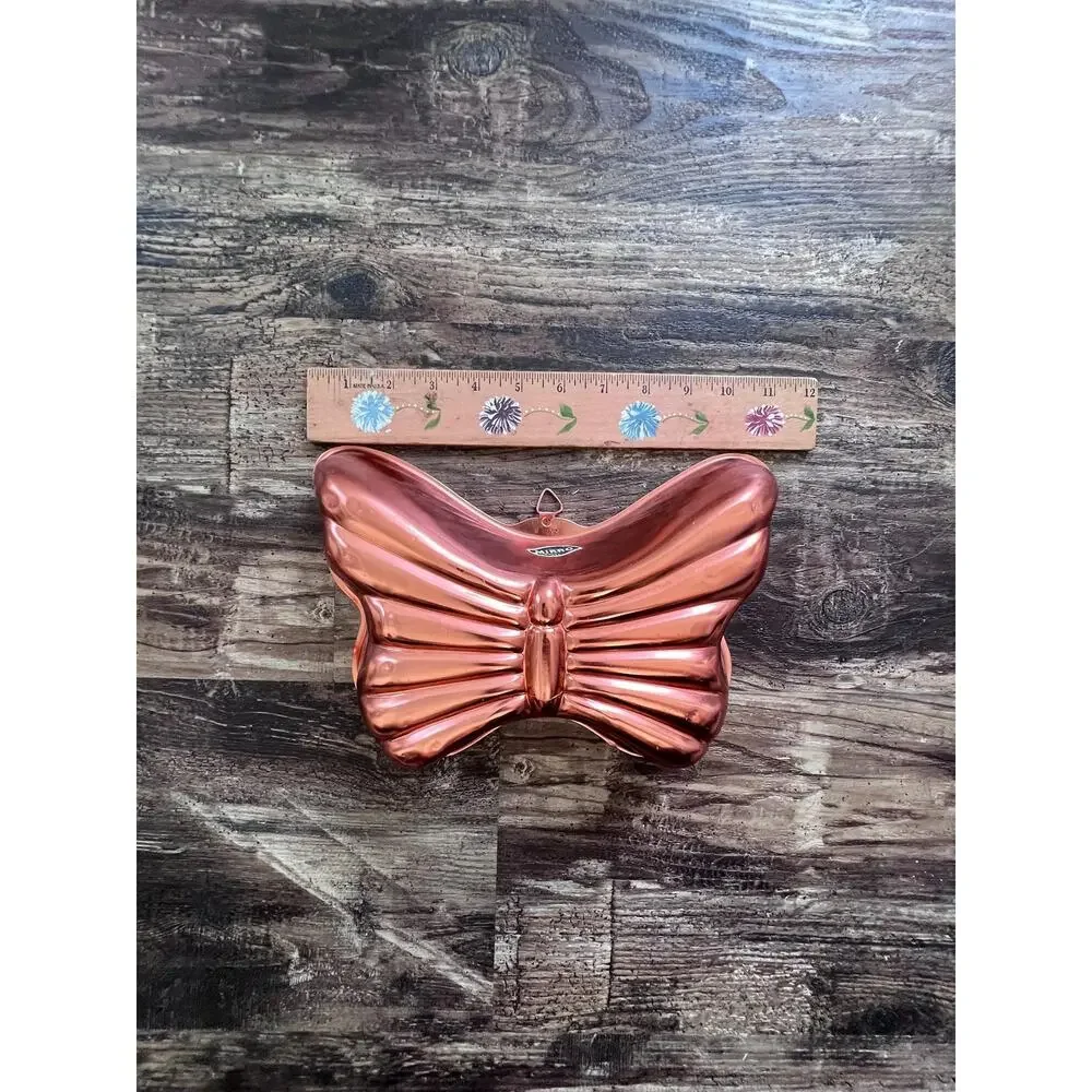 Vintage Mirro Butterfly Mold | Copper-Tone Aluminum Jell-O Pan | MCM Decor
